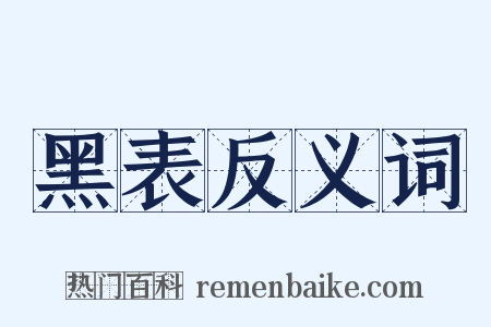 黑表反义词是什么意思的图片